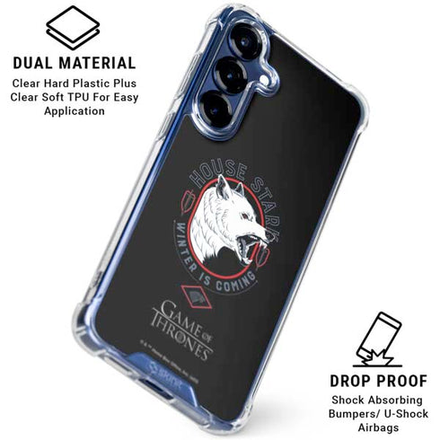 Game of Thrones: House Stark Direwolf Galaxy S25 FE Clear Case