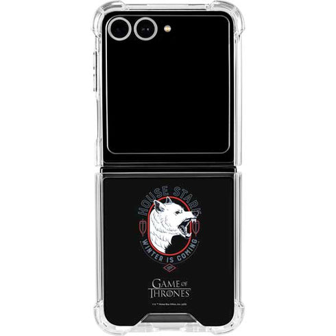 Game of Thrones: House Stark Direwolf Galaxy Z Flip7 Clear Case