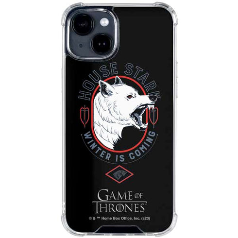 Game of Thrones: House Stark Direwolf iPhone 15 Plus Clear Case