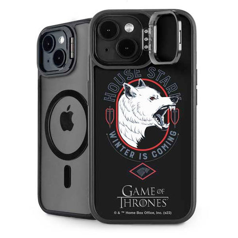 Game of Thrones: House Stark Direwolf iPhone 15 Plus Kickstand Case
