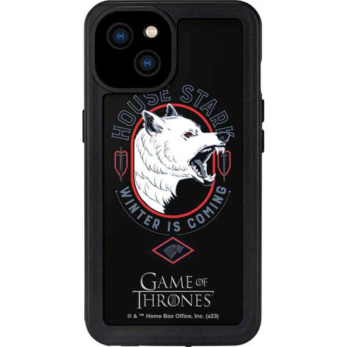 Game of Thrones: House Stark Direwolf iPhone 15 Plus Waterproof Case