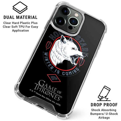 Game of Thrones: House Stark Direwolf iPhone 15 Pro Clear Case