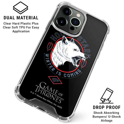 Game of Thrones: House Stark Direwolf iPhone 15 Pro Max Clear Case
