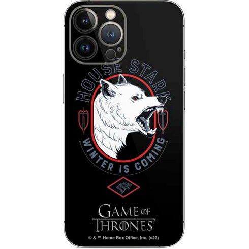 Game of Thrones: House Stark Direwolf iPhone 15 Pro Max Skin