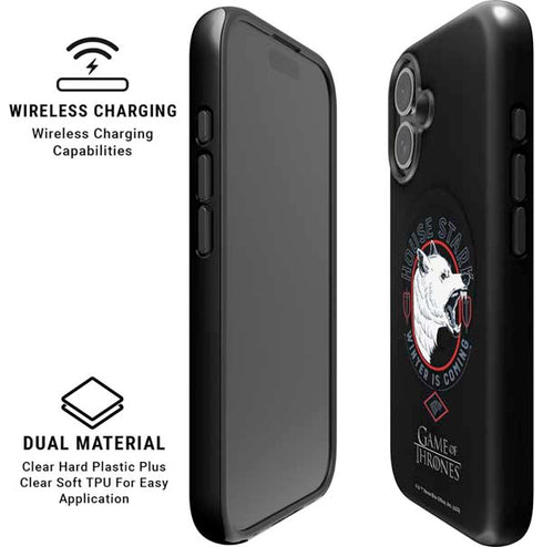 Game of Thrones: House Stark Direwolf iPhone 16 Magsafe Impact Case