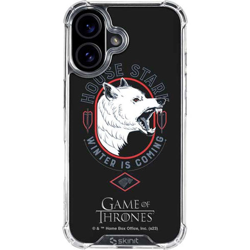 Game of Thrones: House Stark Direwolf iPhone 16 Plus Clear Case