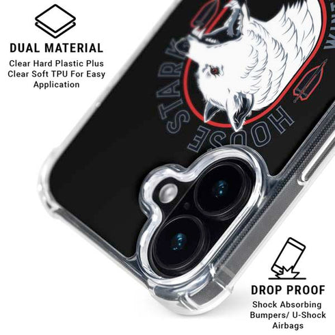 Game of Thrones: House Stark Direwolf iPhone 16 Plus Clear Case