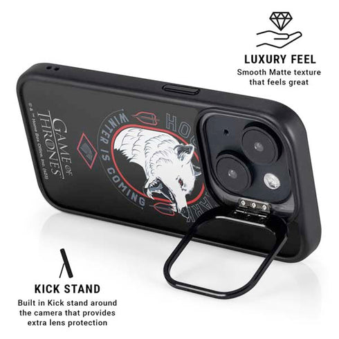 Game of Thrones: House Stark Direwolf iPhone 16 Plus Kickstand Case