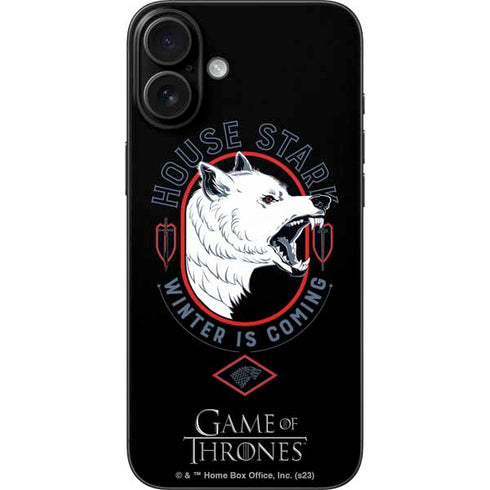 Game of Thrones: House Stark Direwolf iPhone 16 Plus Skin