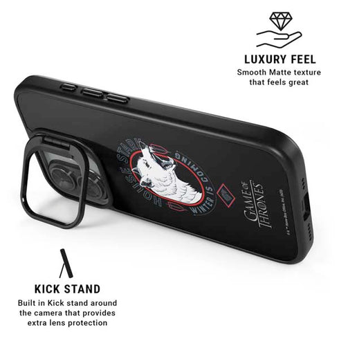 Game of Thrones: House Stark Direwolf iPhone 17 Kickstand Case