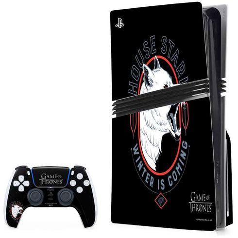 Game of Thrones: House Stark Direwolf PS5 Pro Disk Bundle Skin