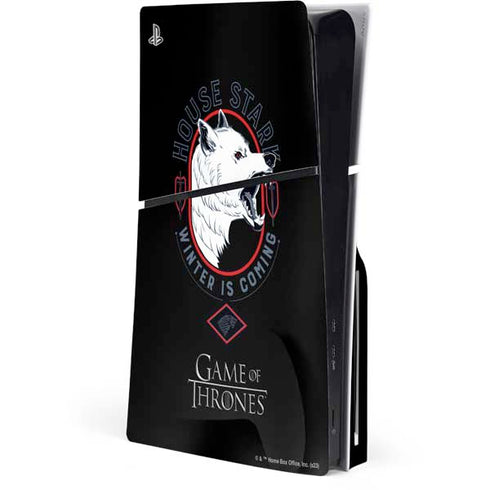 Game of Thrones: House Stark Direwolf PS5 Slim Disk Console Skin