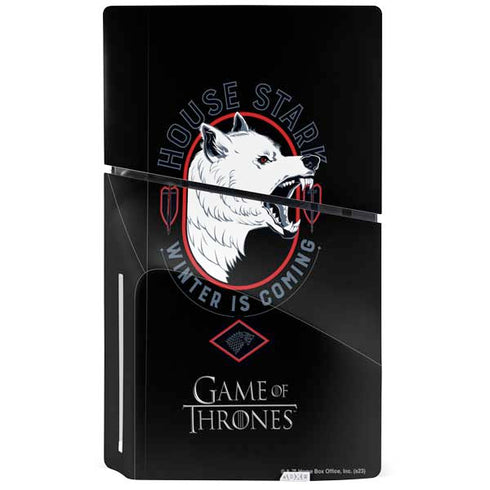 Game of Thrones: House Stark Direwolf PS5 Slim Disk Console Skin