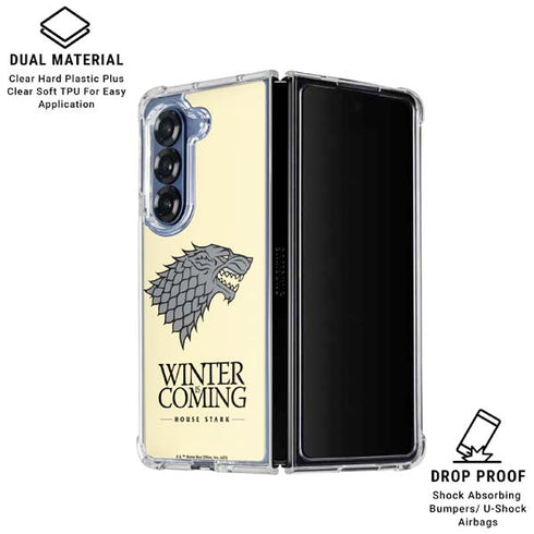 Game of Thrones: House Stark Sigil Galaxy Z Fold7 Clear Case