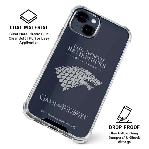 Game of Thrones: House Stark The North Remembers iPhone 15 Plus Clear Case