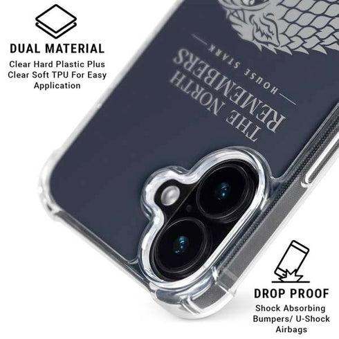 Game of Thrones: House Stark The North Remembers iPhone 16 Clear Case