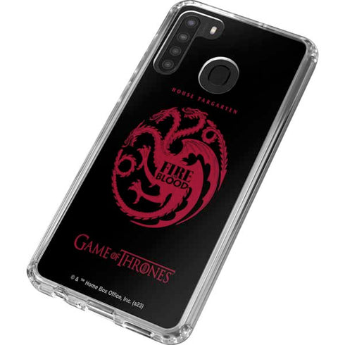 Game of Thrones: House Targaryen Galaxy A21 Clear Case