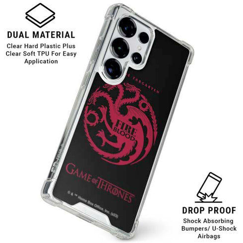 Game of Thrones: House Targaryen Galaxy S25 Ultra Clear Case
