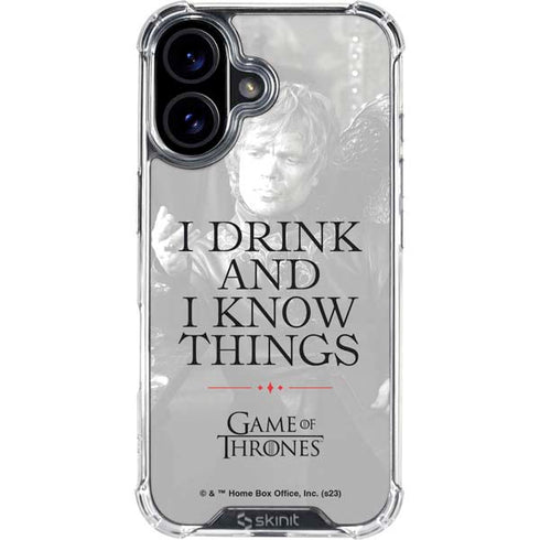 Game of Thrones: Tyrion Lannister Quote iPhone 16 Plus Clear Case