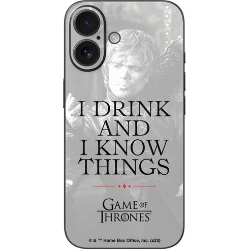 Game of Thrones: Tyrion Lannister Quote iPhone 16 Skin