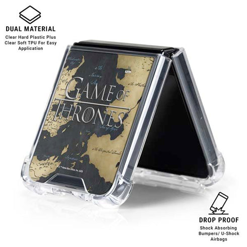Game of Thrones: Westeros Map Galaxy Z Flip6 Clear Case