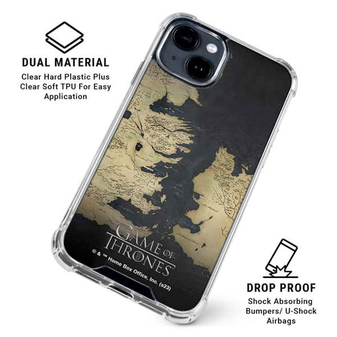 Game of Thrones: Westeros Map iPhone 15 Plus Clear Case