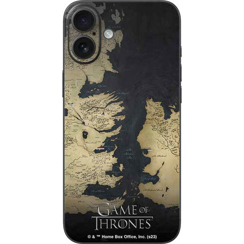 Game of Thrones: Westeros Map iPhone 16 Plus Skin