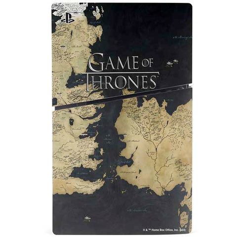 Game of Thrones: Westeros Map PS5 Slim Disk Console Skin