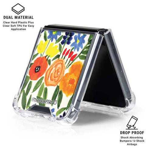 Bouffants and Broken Hearts Garden 6 Galaxy Z Flip6 Clear Case