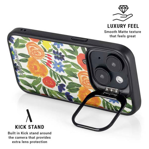 Bouffants and Broken Hearts Garden 6 iPhone 15 Plus Kickstand Case