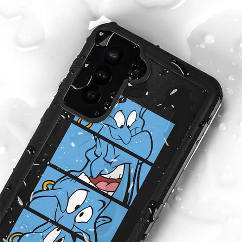Disney Aladdin Genie Faces Grid Galaxy S24 Plus Waterproof Case