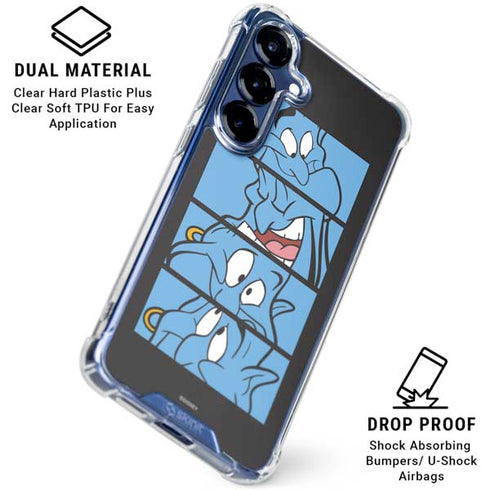 Disney Aladdin Genie Faces Grid Galaxy S25 Clear Case