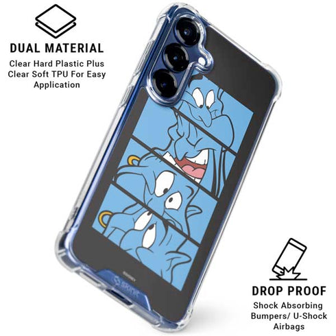 Disney Aladdin Genie Faces Grid Galaxy S25 Plus Clear Case