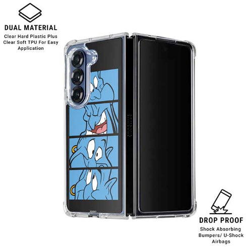 Disney Aladdin Genie Faces Grid Galaxy Z Fold6 Clear Case