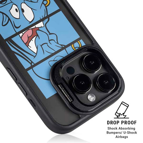 Disney Aladdin Genie Faces Grid iPhone 14 Pro Kickstand Case