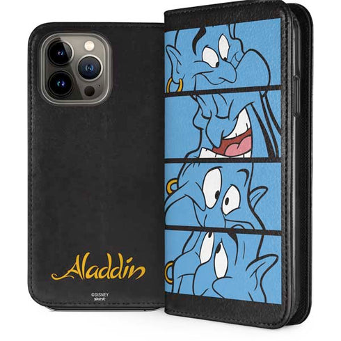 Disney Aladdin Genie Faces Grid iPhone 14 Pro Max Folio Case