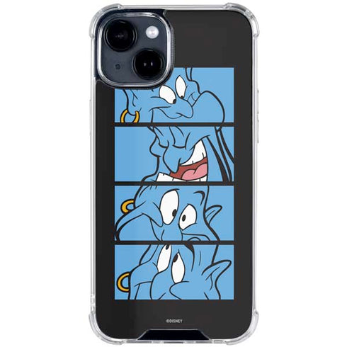 Disney Aladdin Genie Faces Grid iPhone 15 Clear Case