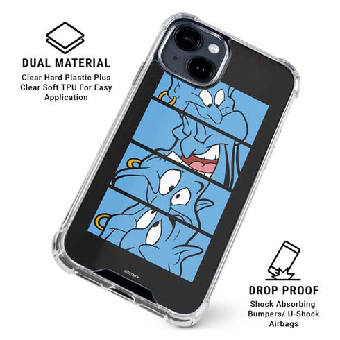 Disney Aladdin Genie Faces Grid iPhone 15 Clear Case
