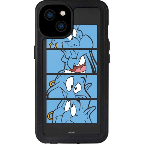 Disney Aladdin Genie Faces Grid iPhone 15 Plus Waterproof Case