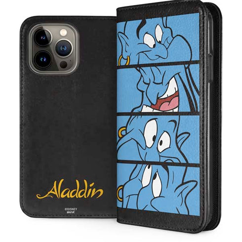 Disney Aladdin Genie Faces Grid iPhone 15 Pro Max Folio Case
