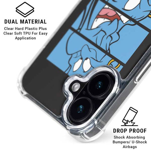 Disney Aladdin Genie Faces Grid iPhone 16 Clear Case