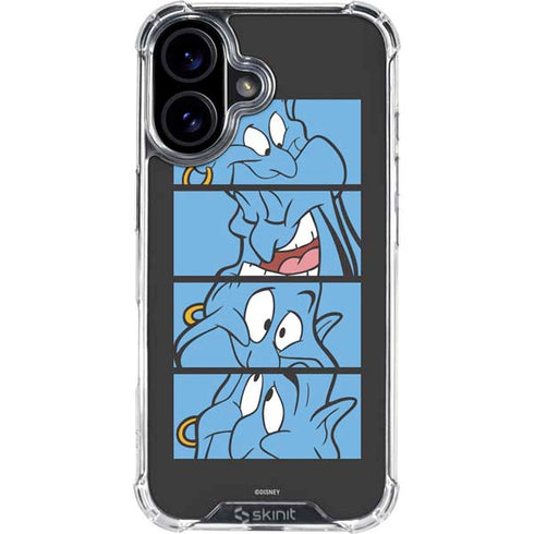 Disney Aladdin Genie Faces Grid iPhone 16 Plus Clear Case