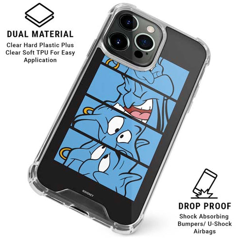 Disney Aladdin Genie Faces Grid iPhone 16 Pro Max Clear Case