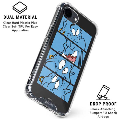 Disney Aladdin Genie Faces Grid iPhone 16e Clear Case