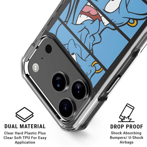 Disney Aladdin Genie Faces Grid iPhone 18 Pro Clear Case