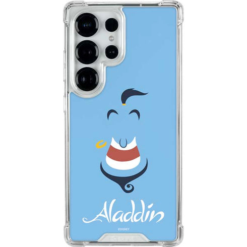 Disney Aladdin Genie Outline Art Galaxy S25 Ultra Clear Case