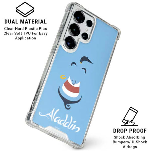 Disney Aladdin Genie Outline Art Galaxy S26 Ultra Clear Case