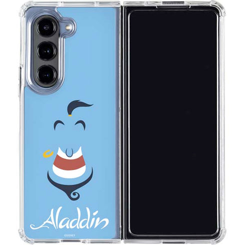 Disney Aladdin Genie Outline Art Galaxy Z Fold5 5G Clear Case