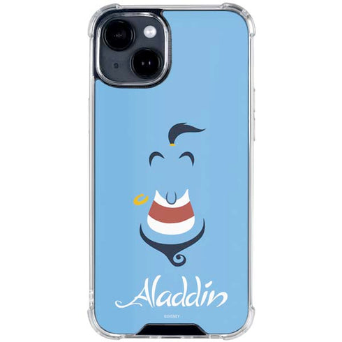 Disney Aladdin Genie Outline Art iPhone 15 Clear Case