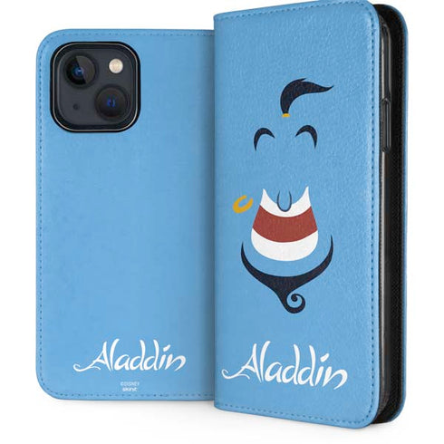 Disney Aladdin Genie Outline Art iPhone 15 Plus Folio Case